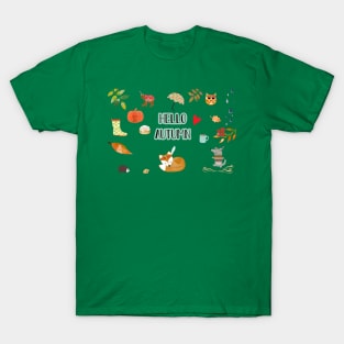 Hello Autumn cute Animals T-Shirt